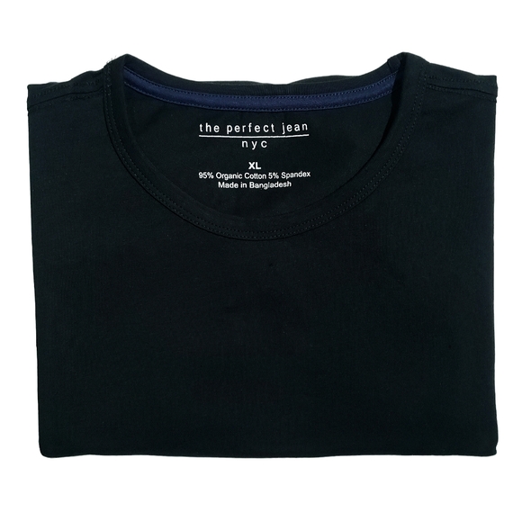 The Perfect Jean NYC Mens Organic Cotton Crew Neck XL T-Shirt Black NWT - Picture 6 of 7